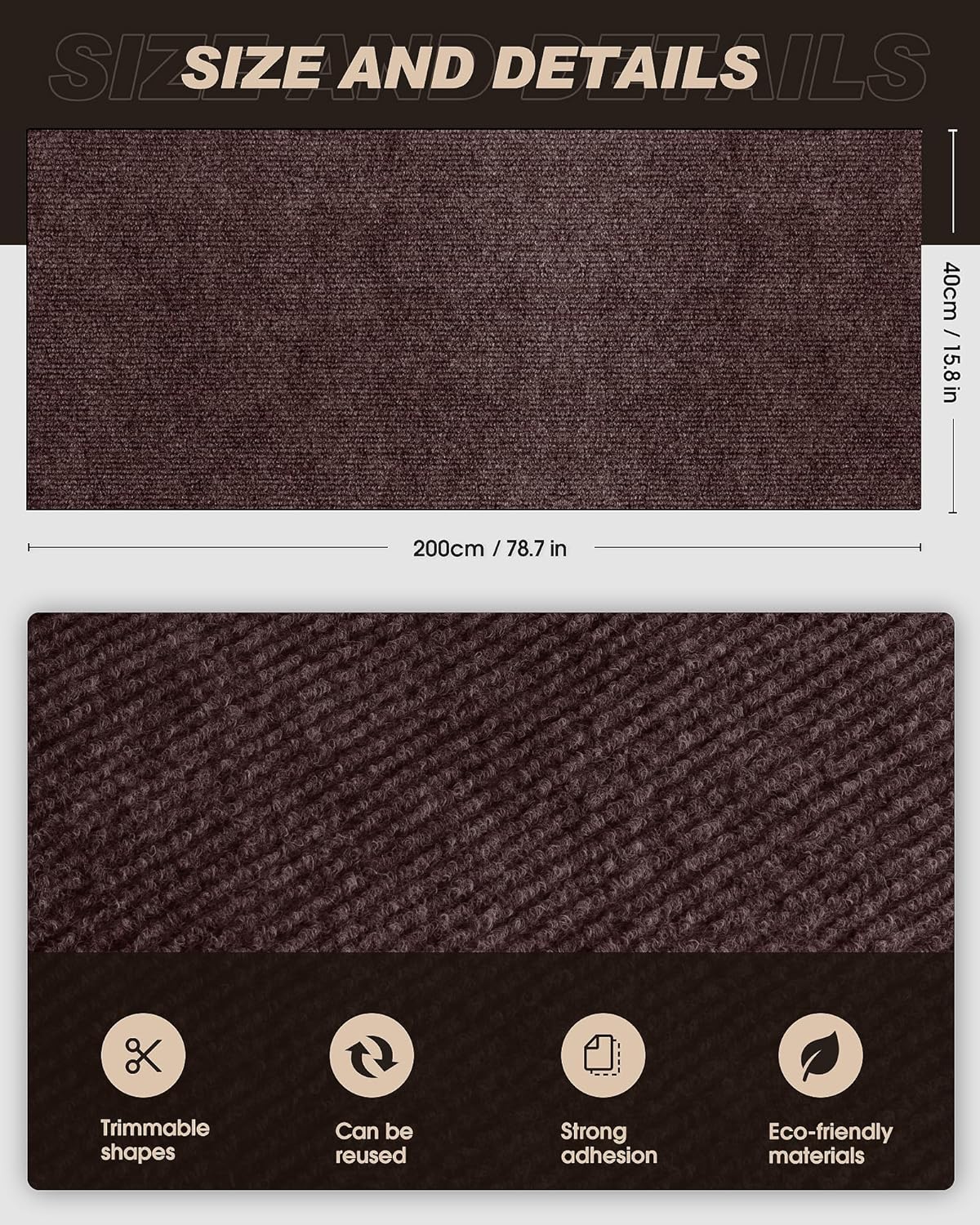 GFOUK™ Trimmable Cat Scratch Mat 15.8 x 78.7 inches