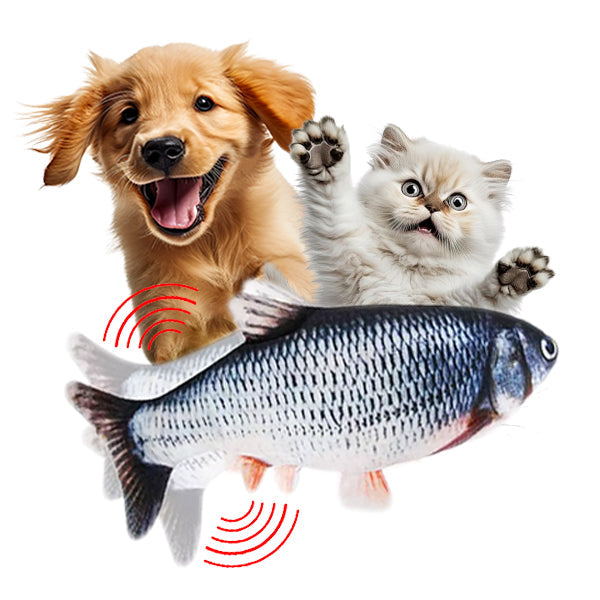 Cat Wagging Fish Realistic Plush
