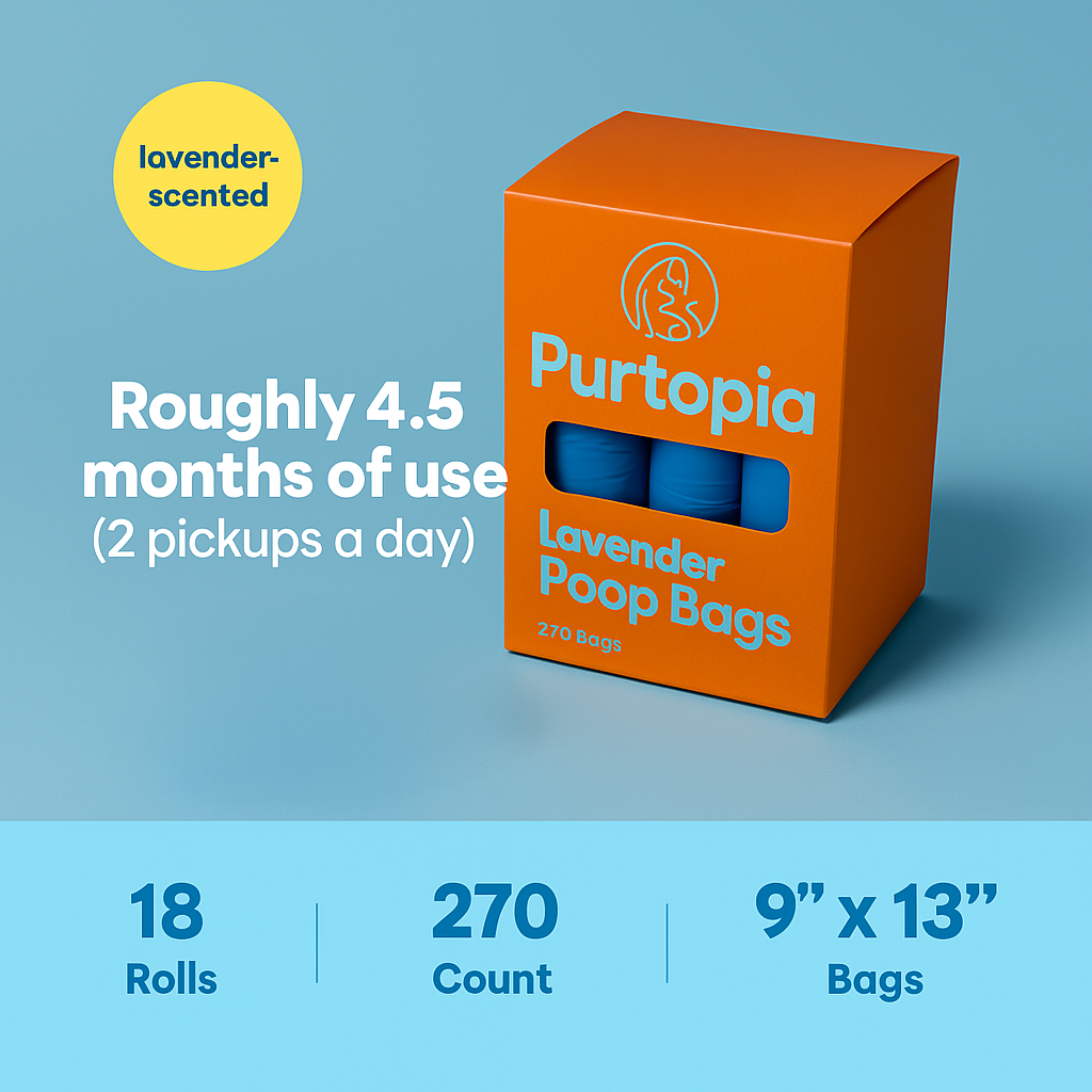 Poop Bags for Dogs, Guaranteed Leak Proof and Extra Thick Waste Bag Refill Rolls, Lavender Scented, 270 Count