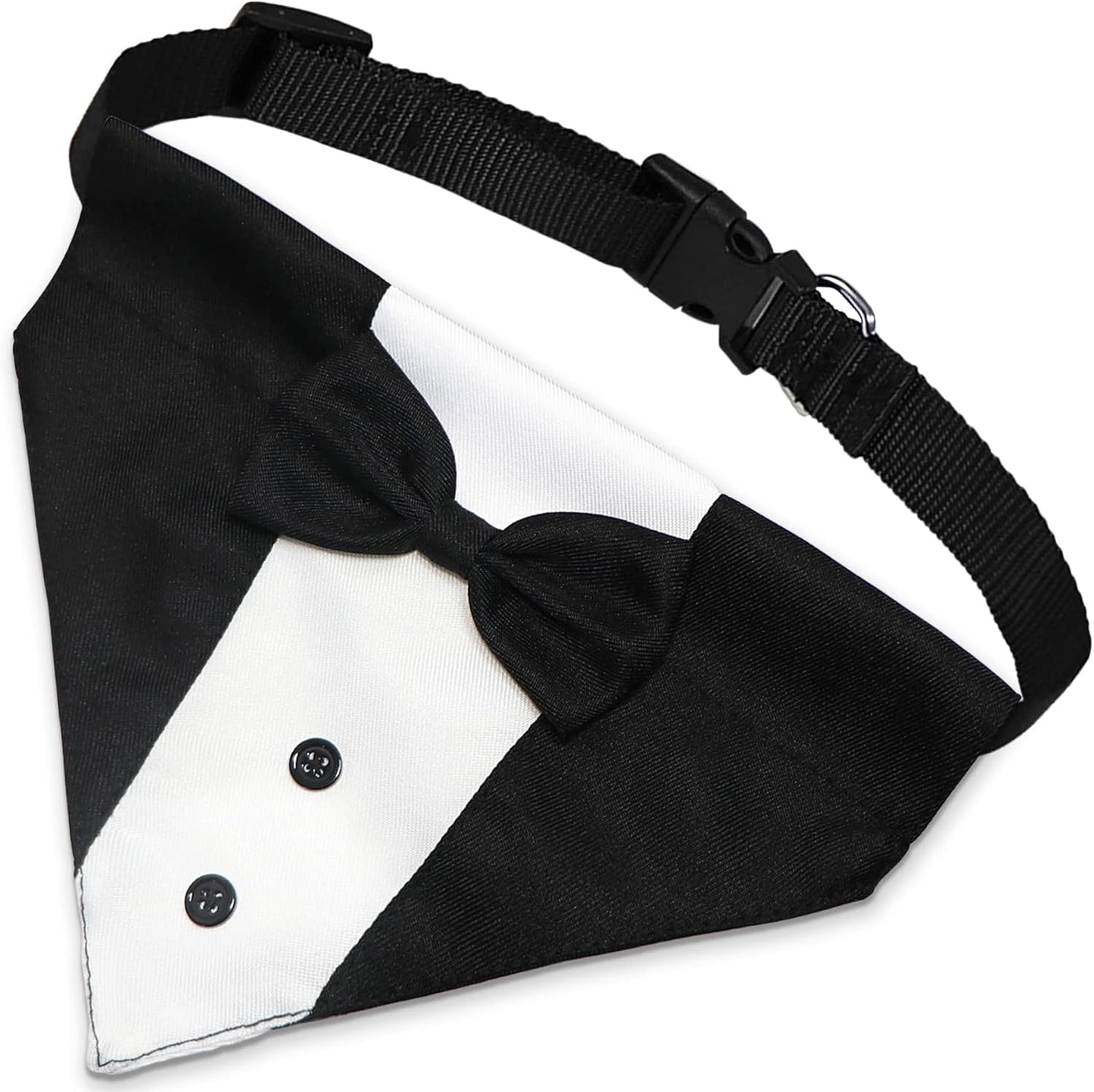 Dog Tuxedo Dog Suit Dog Wedding Bandana Collar with Bow Tie, Adjustable Dog Tux Formal Dog Costumes