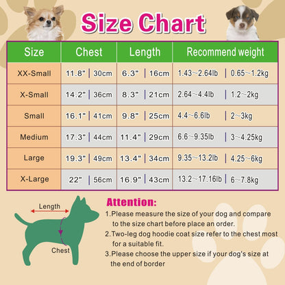 Dog Hoodie Sweatshirts with Pockets for Small Dogs, Puppy, Cat