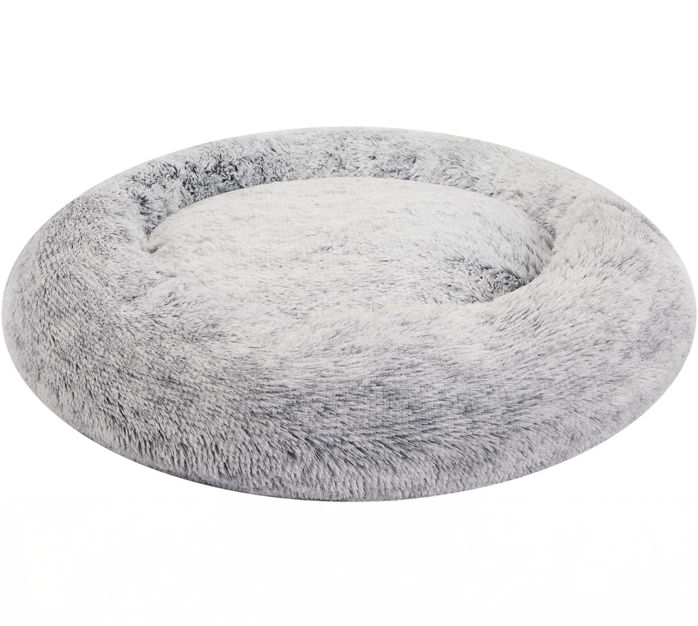 Calming Donut Fluffy Dog Beds for Large Dogs, Machine Washable Pet Bed