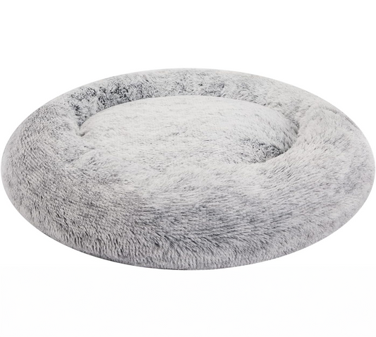 Calming Donut Fluffy Dog Beds for Large Dogs, Machine Washable Pet Bed