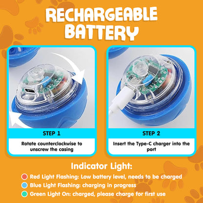 ✨Remifa™︎ Interactive Pet Toys for Dog & Cat Durable Automatic Bouncing & Rolling Ball [2025 Newly Upgraded]